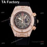 Hublot Diamond Watch Men Swiss Quality Replica Hublot Unico Big Bang Rose Gold Diamonds